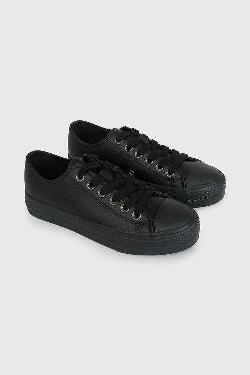 Zapatilla Plataforma Niña Con Cordón Negra Talla 28 al 33