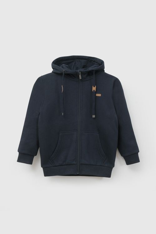 Polerón Escolar Unisex Azul con Cierre Regular y Costuras Resistentes