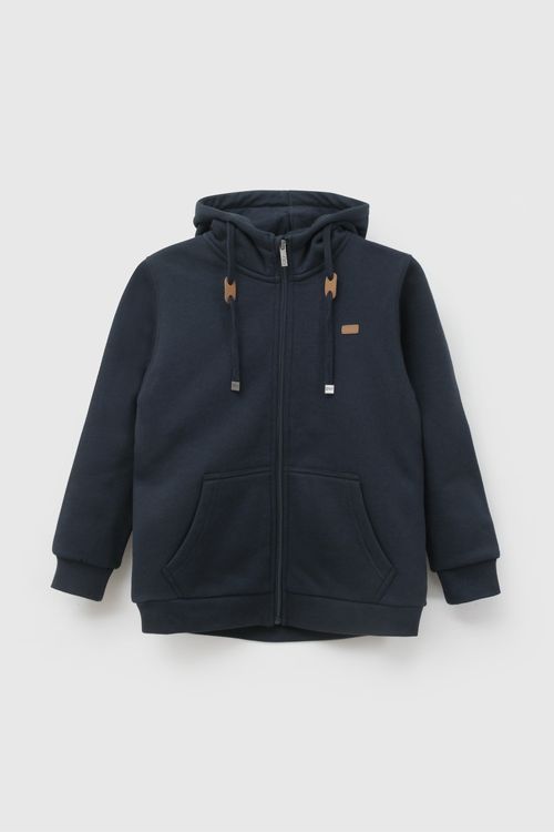 Polerón Escolar de niña Azul con Cierre Regular y Costuras Resistentes