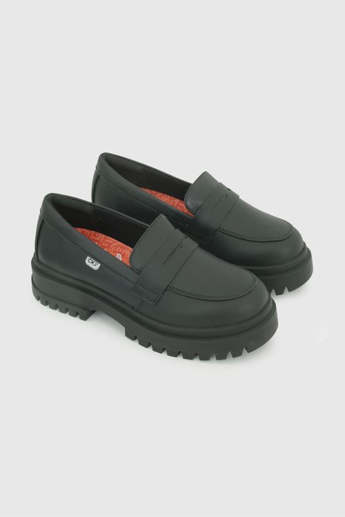 Zapato Escolar Negro con Plantilla de Cuero con Memory Foam