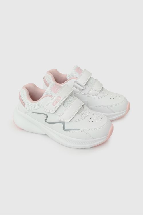 Zapatilla de Niña Blanca Deportiva con Velcro 100% Textil
