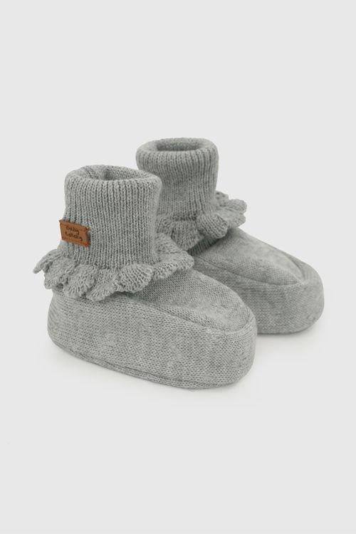 Zapato Tejido Gris Bebé Unisex de Colección Infantil con Suavidad Interior