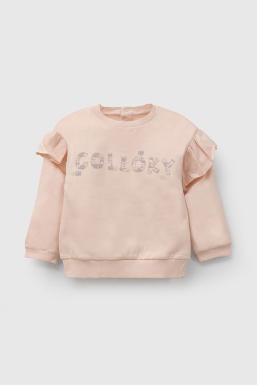 Polerón Niña Rosado de Algodón con Estampado de 6M a 5 Años