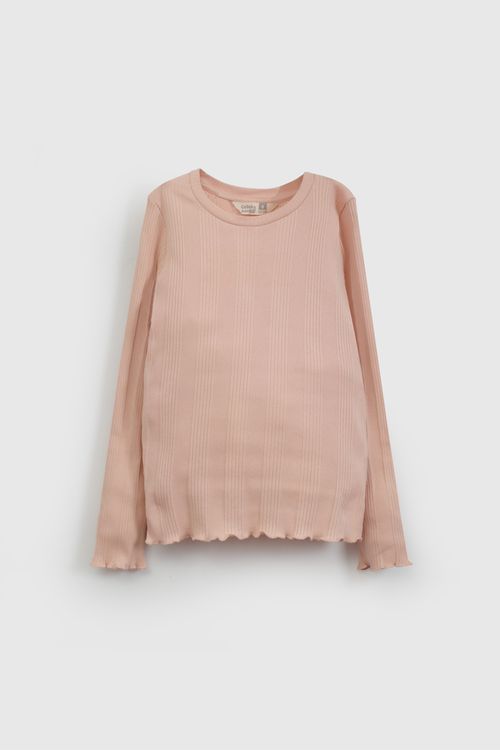 Polera Básica de Algodón Blanco para Niña