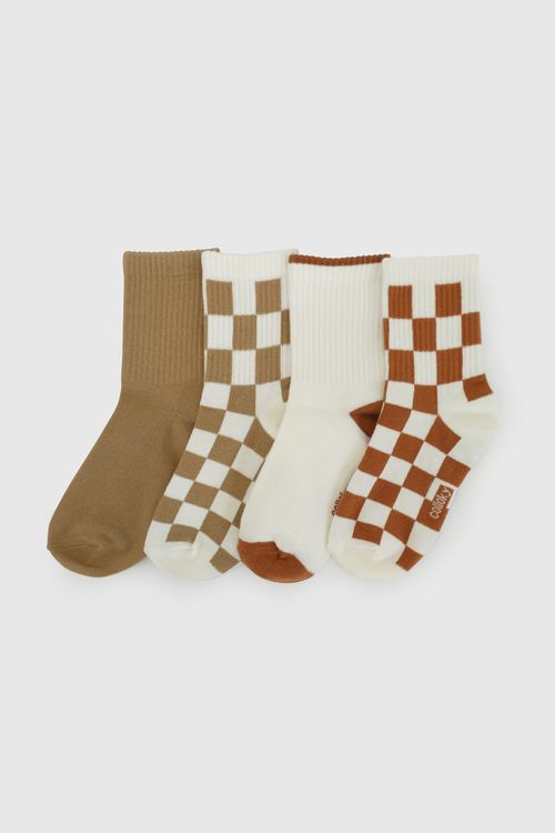 Calcetín 3/4 de Niño Café de Algodón