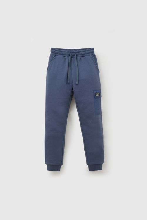 Pantalón Buzo Cargo Azul de Algodón para Niño