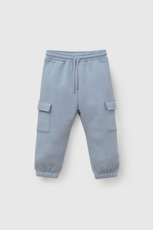 Pantalón Buzo Cargo Celeste de Algodón para Niño