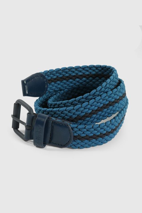 Cinturón Niño Azul de Poliéster y Elastano con Hebilla Metálica