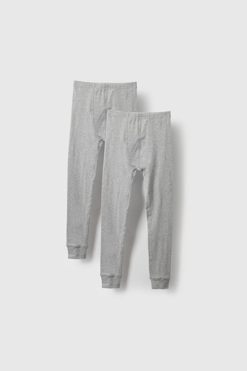 Calzoncillo Largo de Niño Gris de Algodón