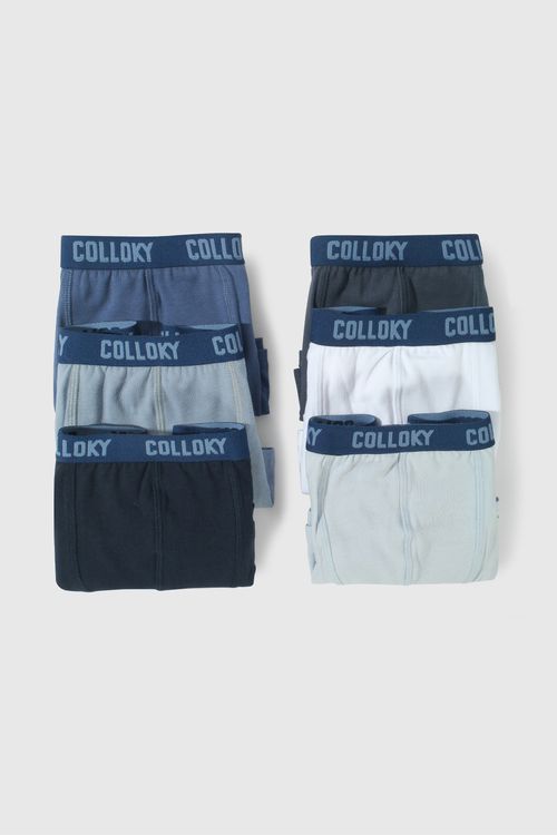 Boxer Niño Azul de Algodón y Elastano