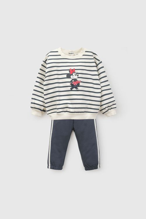 Conjunto Disney Niña Azul de Algodón con Estampado de Minnie