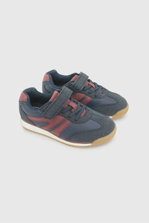 Zapatilla Lifestyle Azul de Niño con Velcro y Cordón Elástico