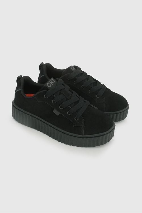 Zapatilla Escolar Negra con Cordones y Suela Antideslizante