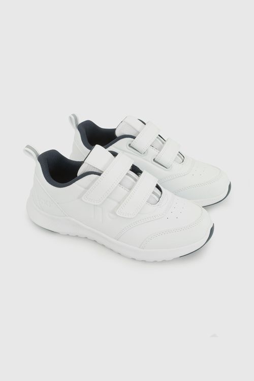 Zapatilla Escolar Deportiva Blanca con Velcros y Suela Phylon